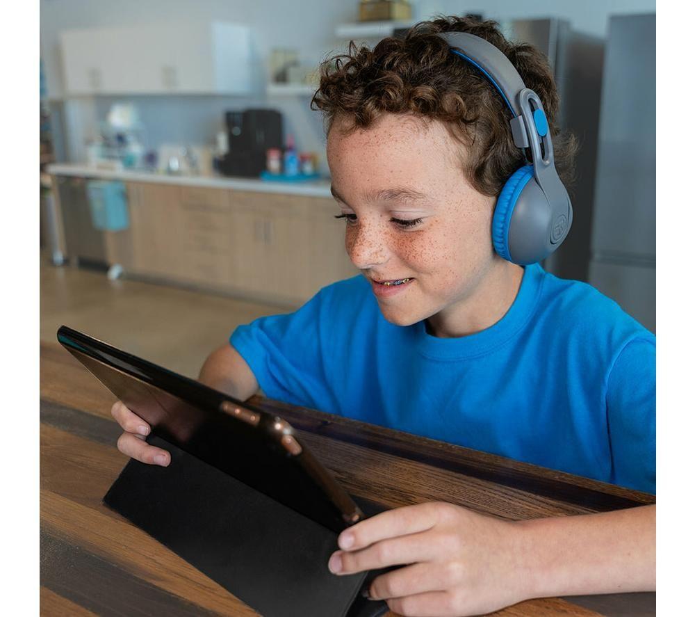 JLAB JBuddies Studio 2 Wireless Bluetooth Kids Headphones - Grey & Blue image number 7 of 8