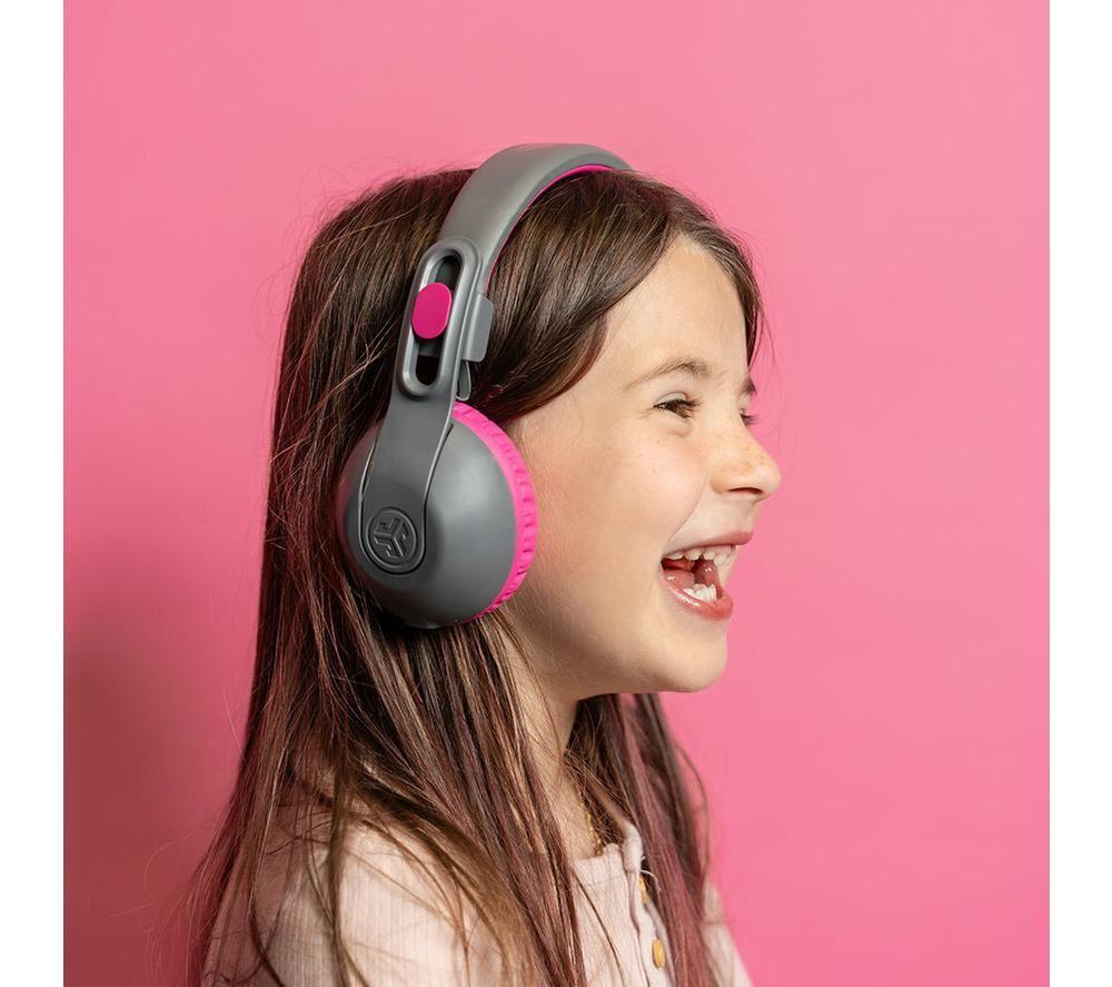 JLAB JBuddies Studio 2 Wireless Bluetooth Kids Headphones - Grey & Pink image number 3 of 5