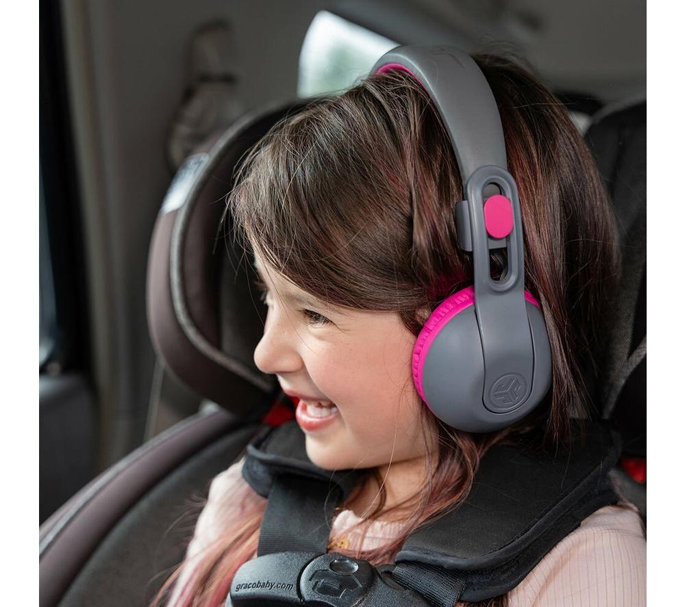 JLAB JBuddies Studio 2 Wireless Bluetooth Kids Headphones - Grey & Pink image number 4 of 5