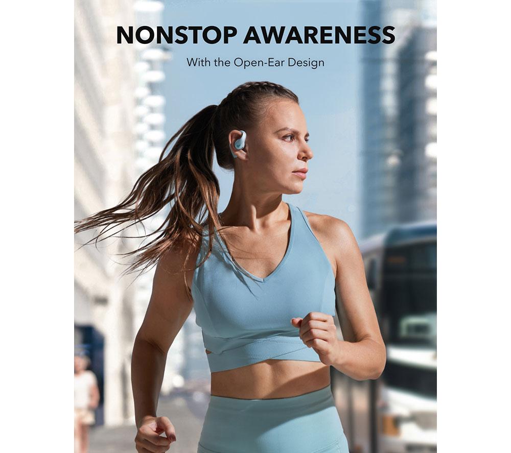 SOUNDCORE AeroFit Pro Open-Ear Wireless Bluetooth Earbuds - Aqua Blue image number 7 of 8