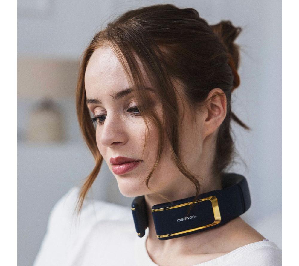 MEDIVON Ultra EMS Pro Neck Massager - Gold & Blue image number 9 of 14