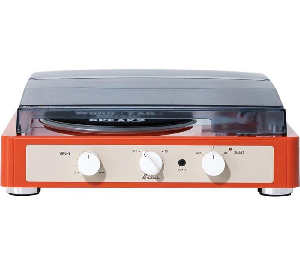 GADHOUSE Brad Retro MKII Belt Drive Bluetooth Turntable - Tangerine image number 3 of 9
