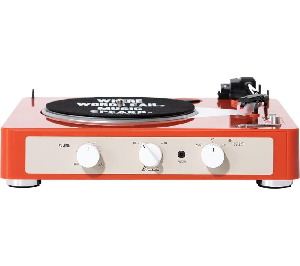 GADHOUSE Brad Retro MKII Belt Drive Bluetooth Turntable - Tangerine image number 4 of 9