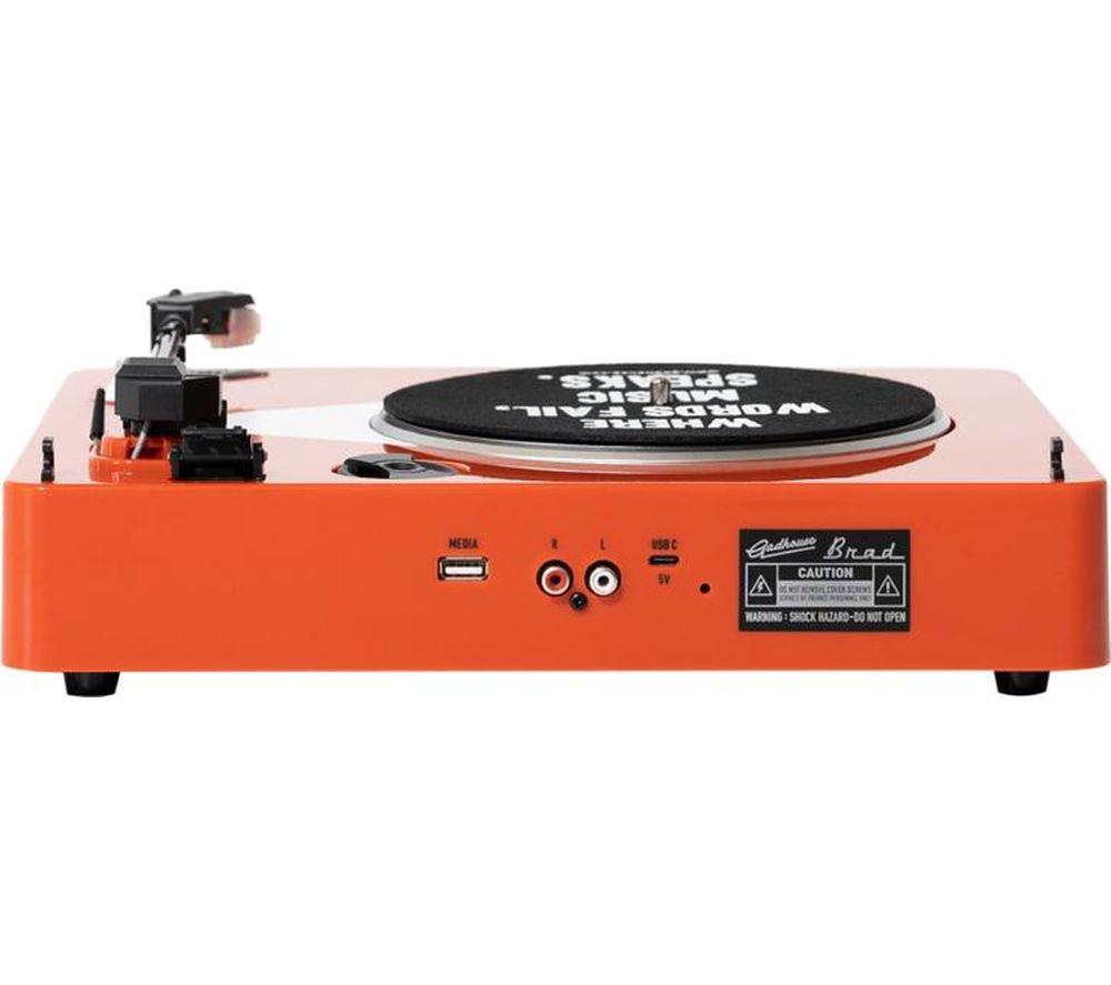 GADHOUSE Brad Retro MKII Belt Drive Bluetooth Turntable - Tangerine image number 5 of 9