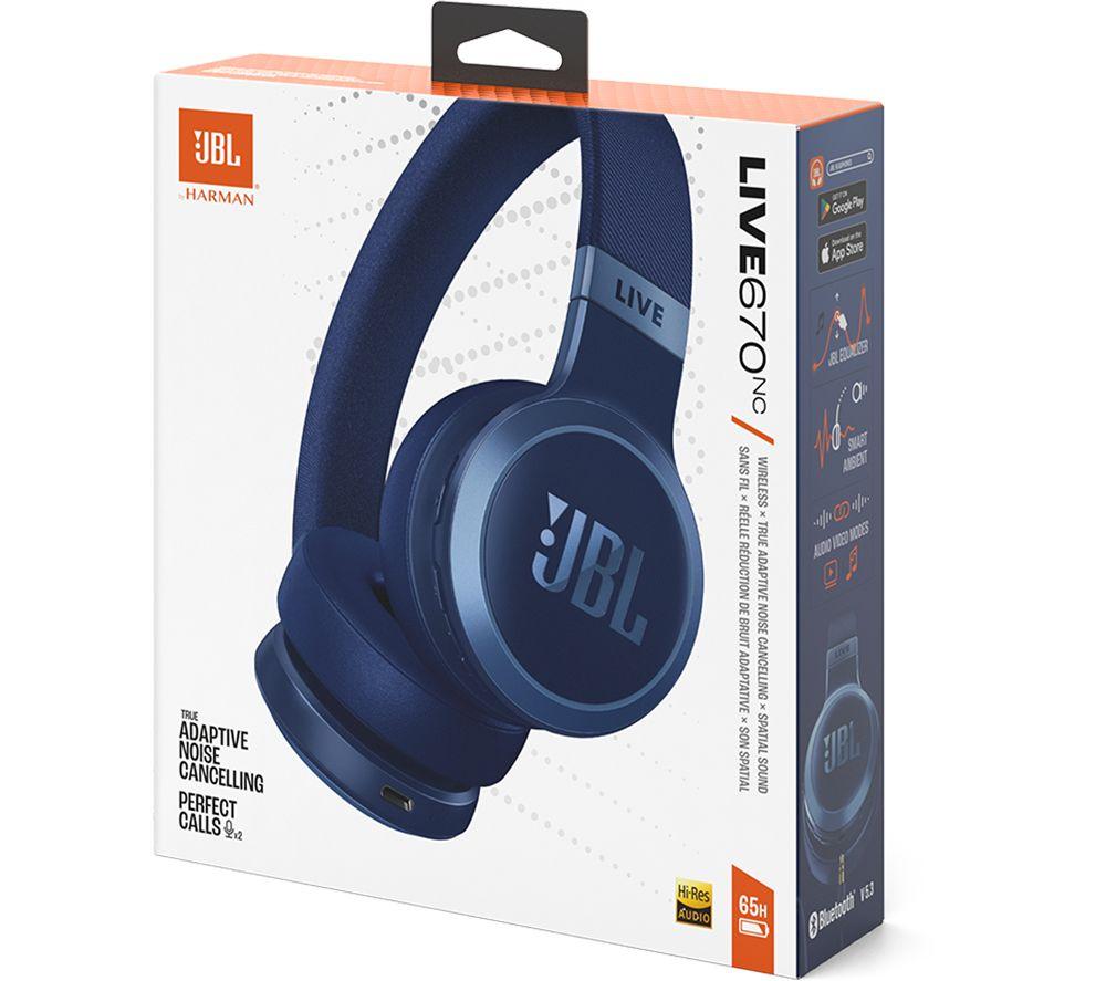 JBL Live 670NC Wireless Bluetooth Noise-Cancelling Headphones - Blue image number 7 of 7