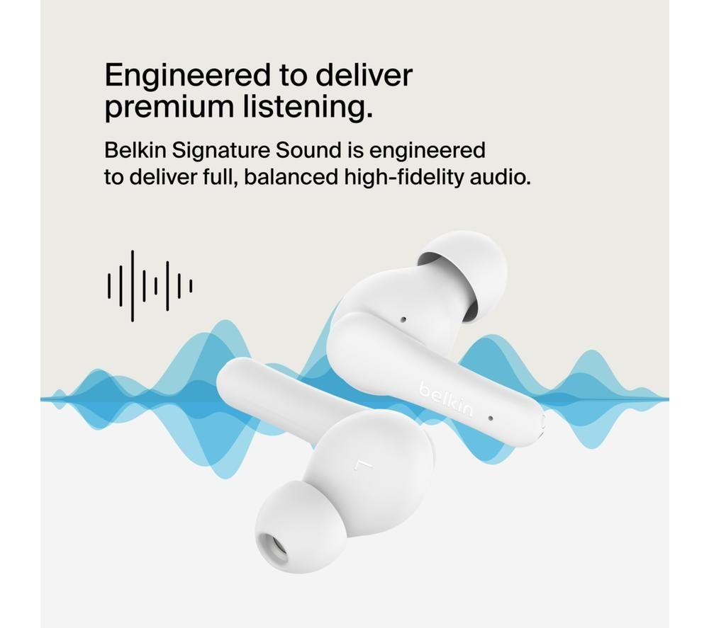 BELKIN SoundForm Rhythm True Wireless Bluetooth Earbuds - White image number 8 of 12