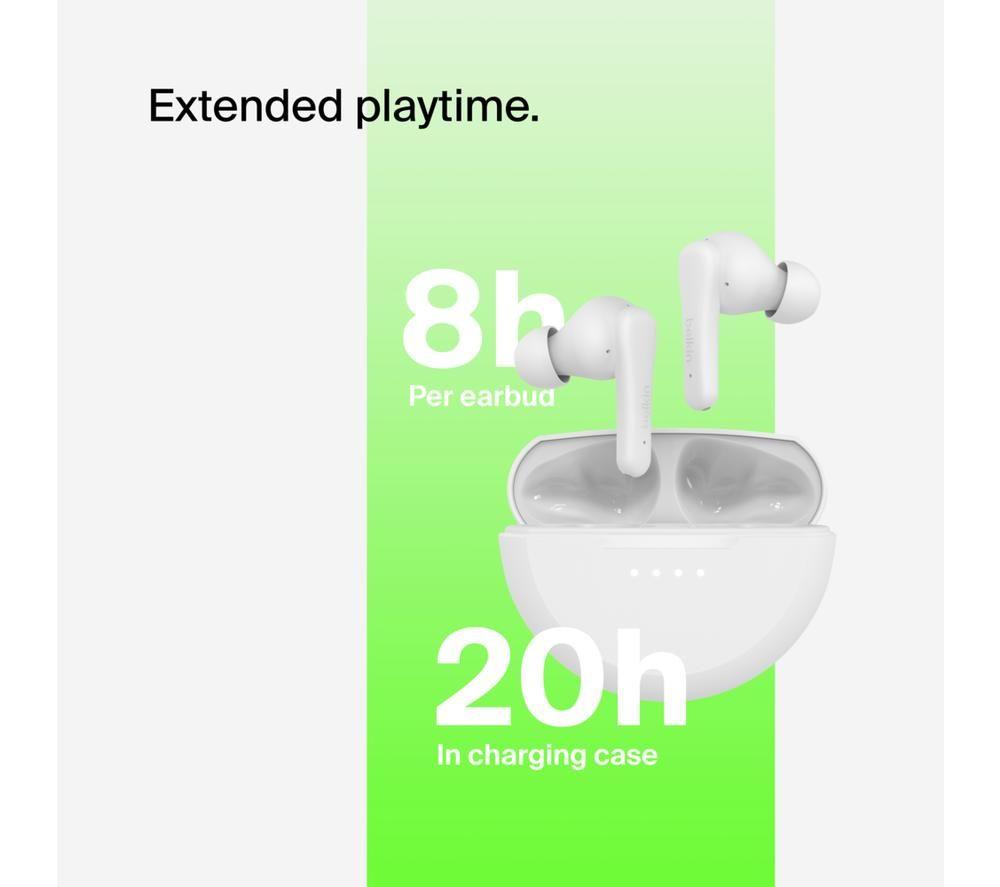 BELKIN SoundForm Rhythm True Wireless Bluetooth Earbuds - White image number 10 of 12
