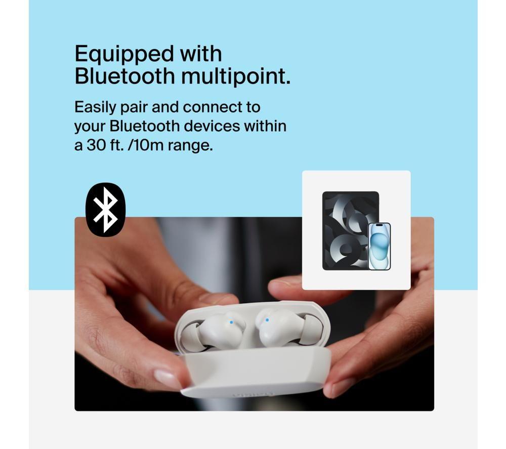 BELKIN SoundForm Rhythm True Wireless Bluetooth Earbuds - White image number 12 of 12