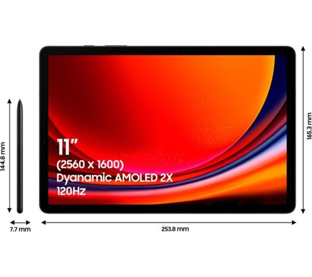 SAMSUNG Galaxy Tab S9 11" Refurbished Tablet - 128 GB, Graphite (Excellent Condition) image number 8 of 9