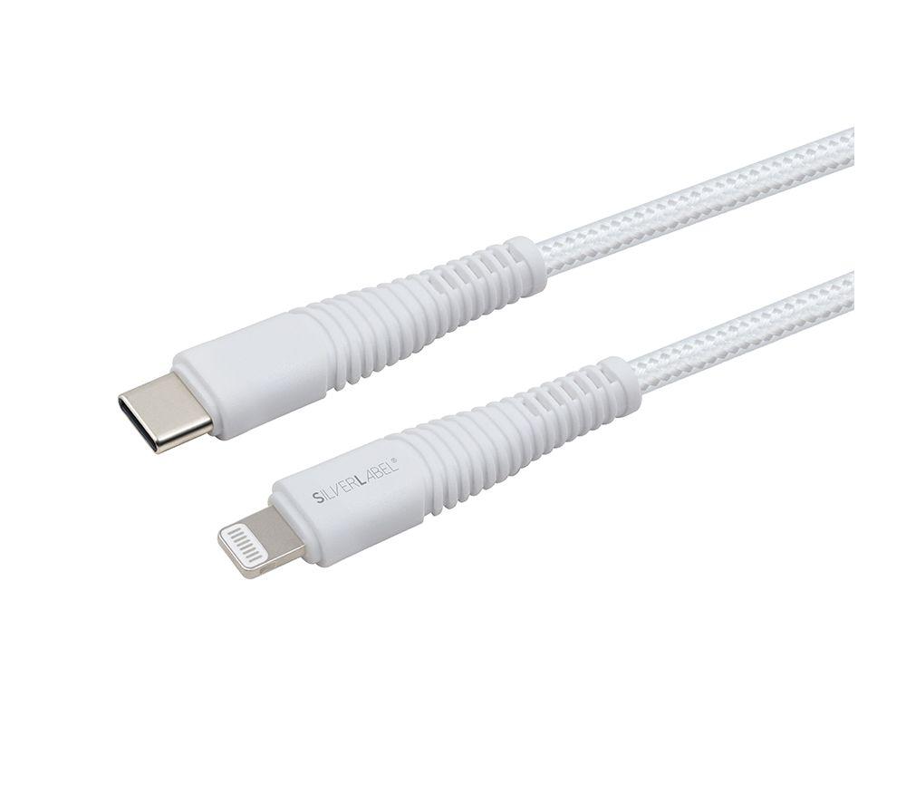SILVERLABEL Braided USB Type-C to Lightning Cable - 3 m, White image number 2 of 7