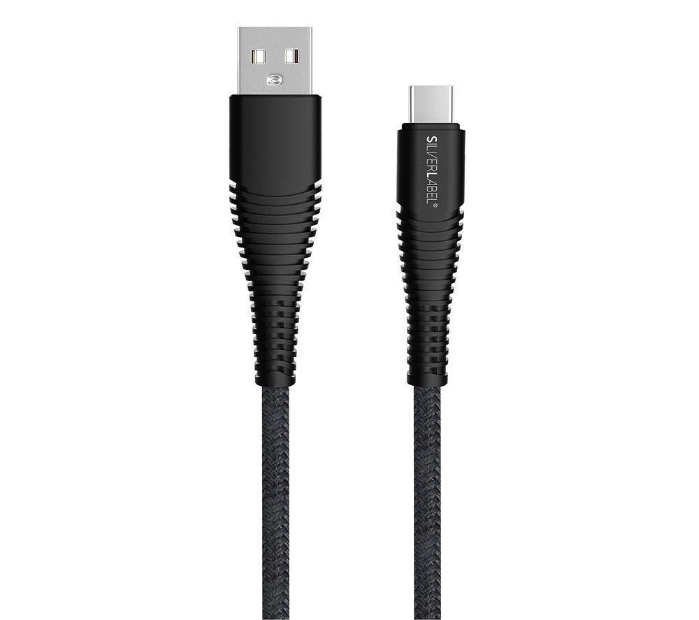 SILVERLABEL Braided USB Type-A to Type-C Cable - 2 m, Black image number 2 of 7