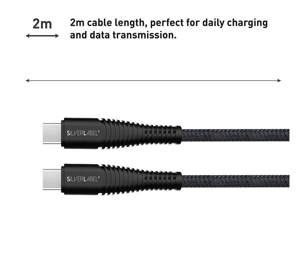SILVERLABEL Braided USB Type-C Cable - 2 m, Black image number 3 of 7