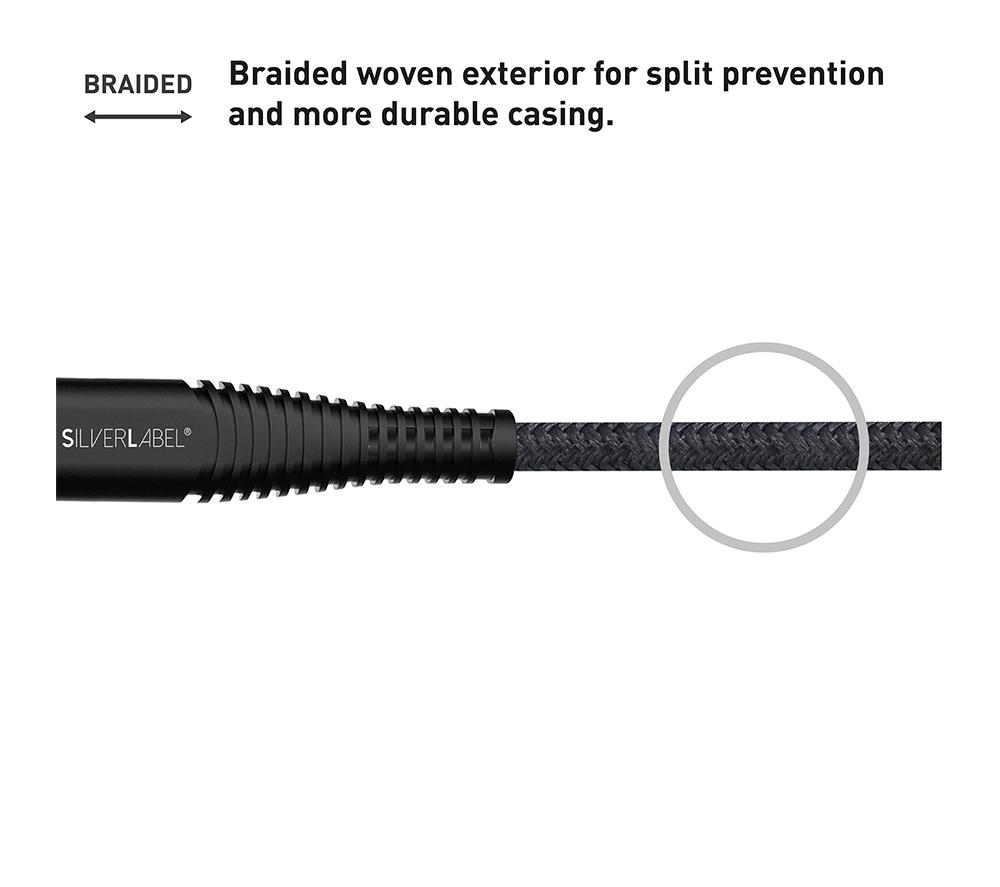 SILVERLABEL Braided USB Type-C Cable - 2 m, Black image number 4 of 7