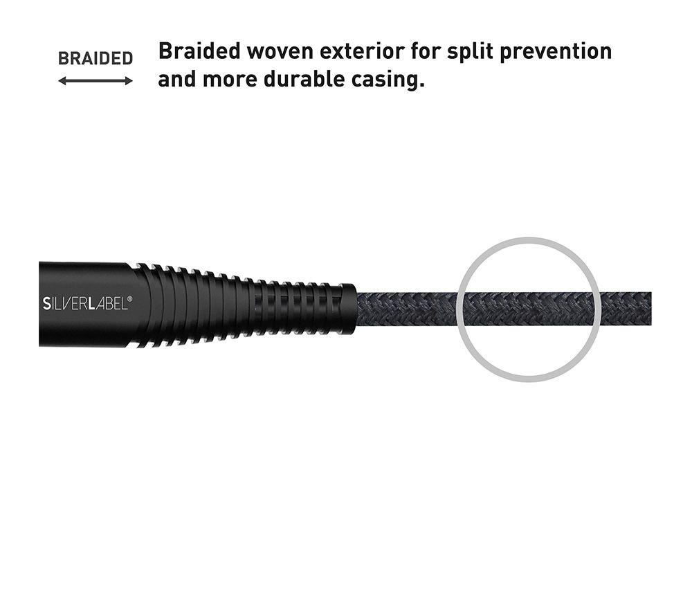 SILVERLABEL Braided USB Type-C to Lightning Cable - 2 m, Black image number 4 of 7