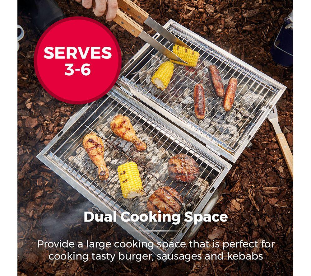 TOWER Portable Barrel Grill Charcoal BBQ - Silver image number 8 of 14