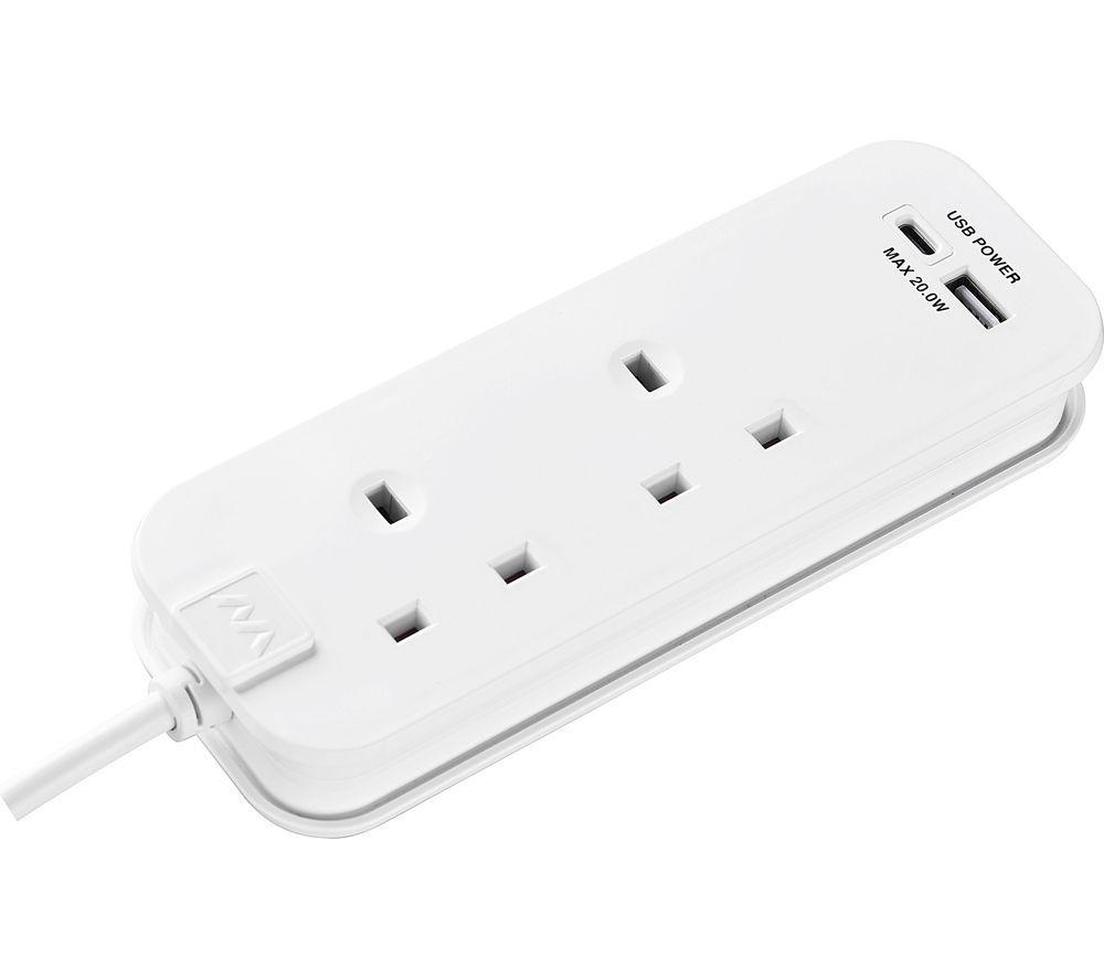 MASTERPLUG TAUSA2UAC20 2-Socket Extension Lead with USB image number 4 of 7