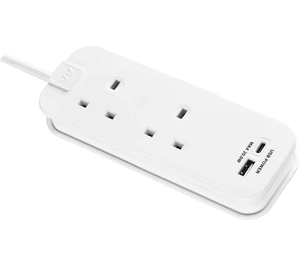 MASTERPLUG TAUSA2UAC20 2-Socket Extension Lead with USB image number 6 of 7