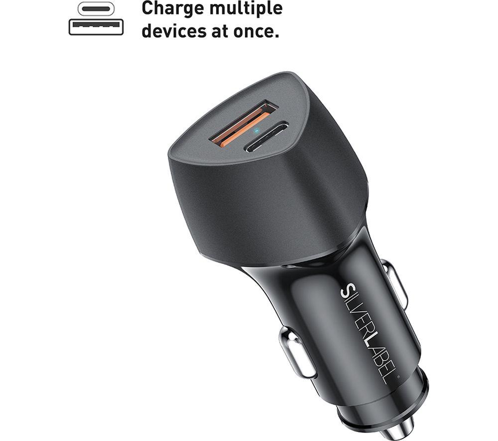 SILVERLABEL Dual PD 20 W USB Car Charger - Black image number 3 of 6