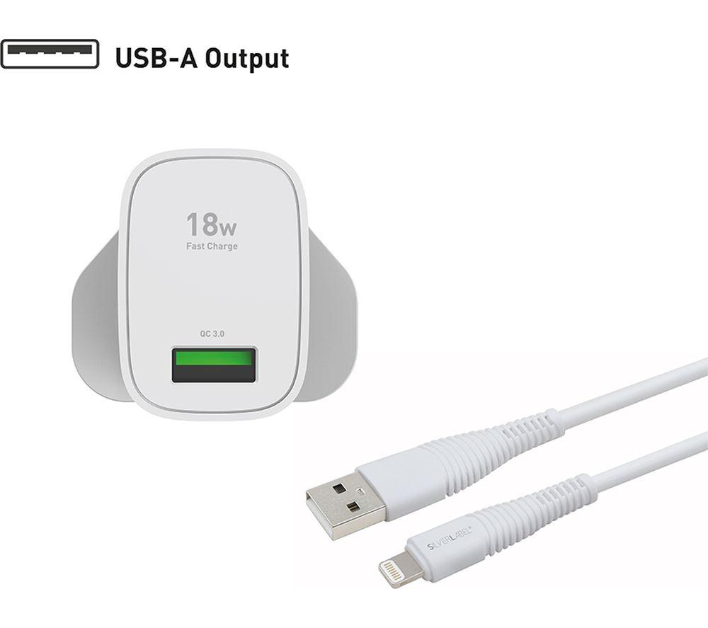 SILVERLABEL 30300SL10 18 W Universal USB-A Charger & Lightning Cable Bundle image number 9 of 13