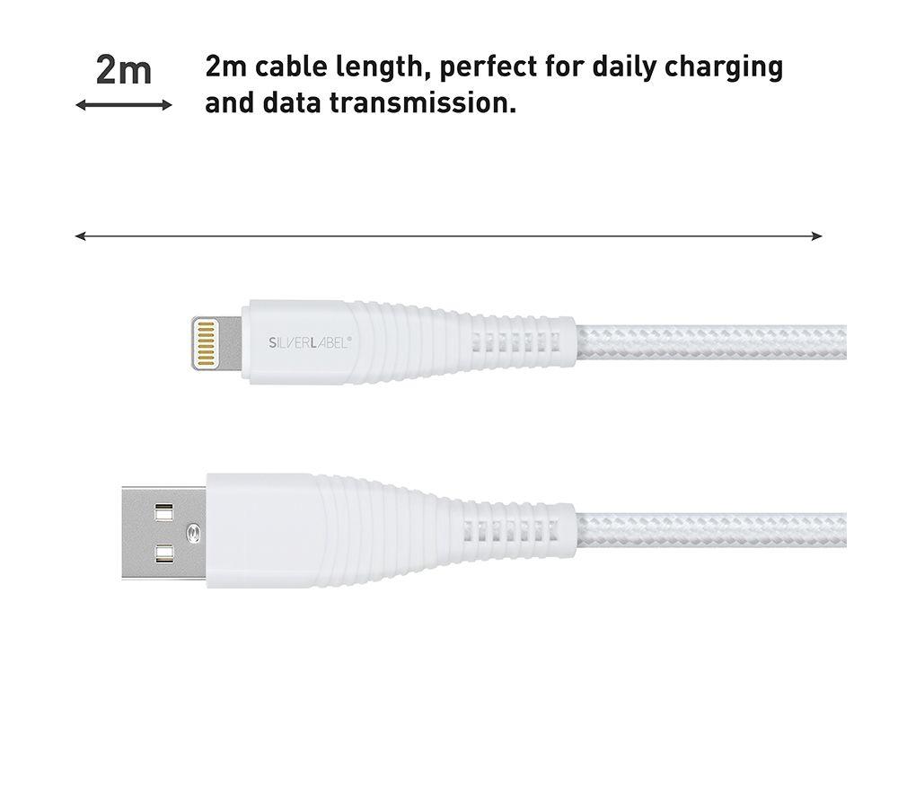 SILVERLABEL USB Type-A to Lighting Cable - 2 m, White image number 3 of 7