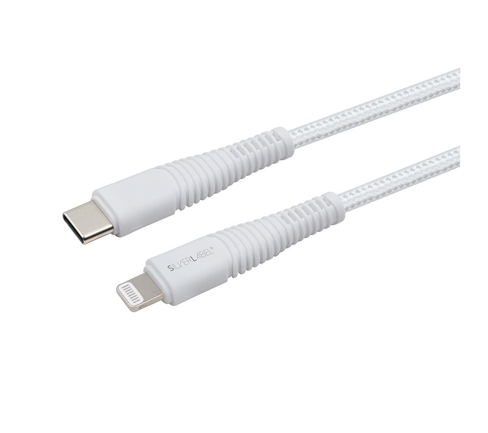 SILVERLABEL Braided USB Type-C to Lightning Cable - 2 m, White image number 2 of 7