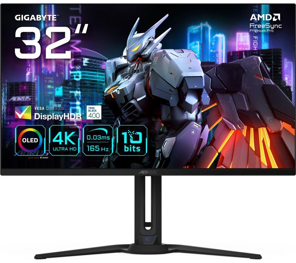 GIGABYTE AORUS FO32U 4K Ultra HD 31.5" QD-OLED Gaming Monitor - Black