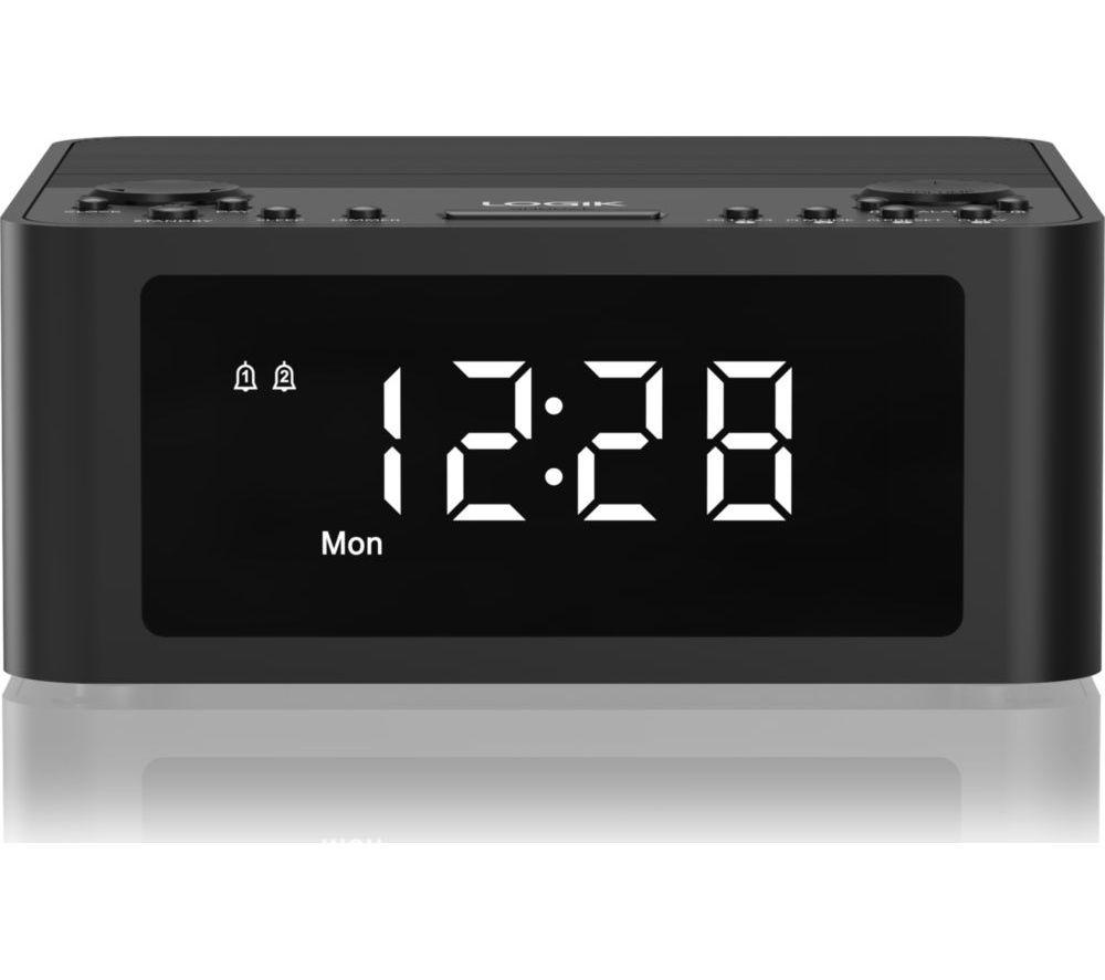 LOGIK LCRB25 FM Clock Radio - Black