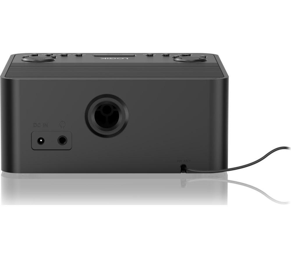 LOGIK LCRB25 FM Clock Radio - Black image number 2 of 4