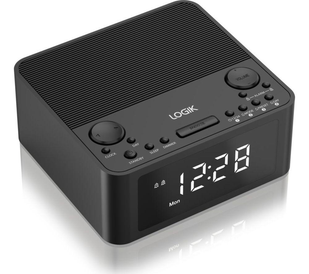 LOGIK LCRB25 FM Clock Radio - Black image number 3 of 4