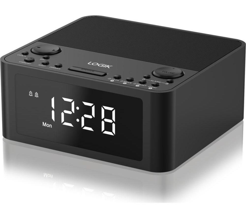 LOGIK LCRB25 FM Clock Radio - Black image number 4 of 4