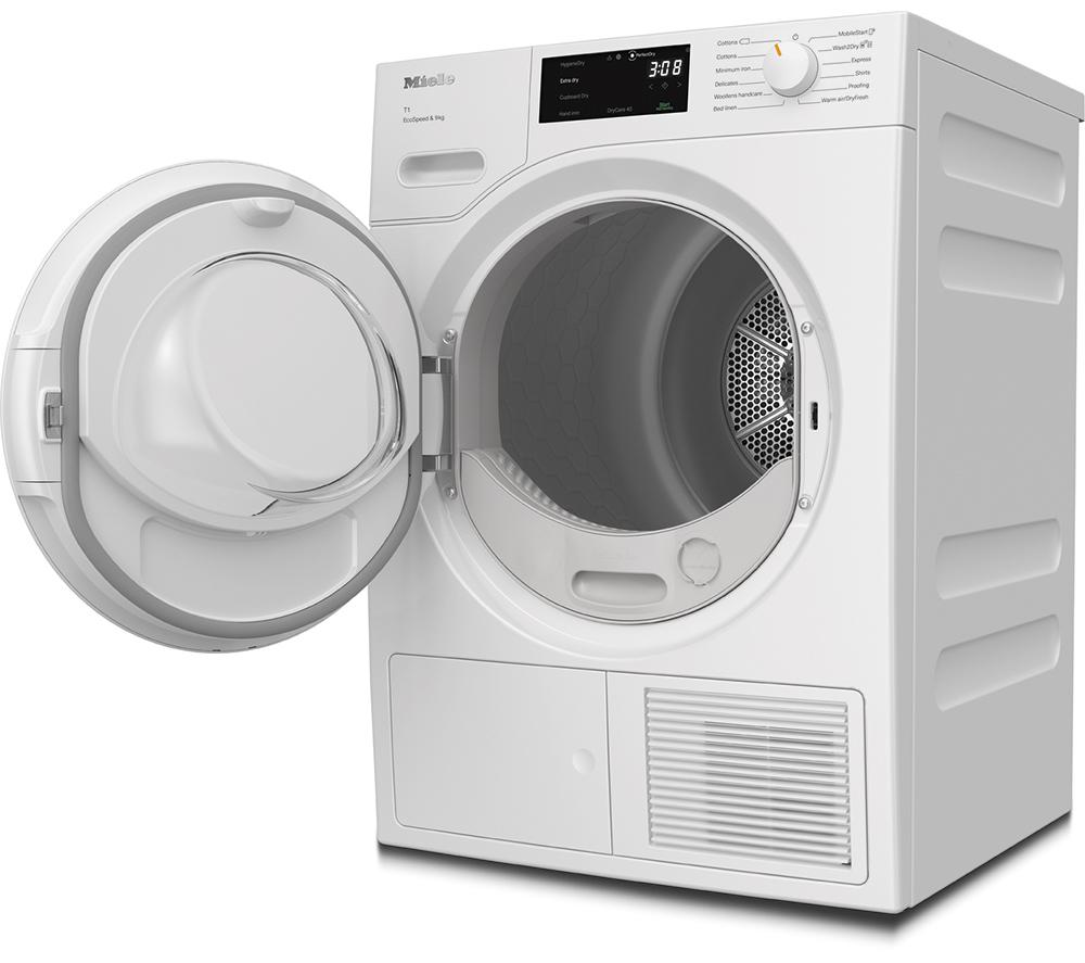 MIELE EcoSpeed T1 TWD640WP WiFi-enabled 9 kg Heat Pump Tumble Dryer - White image number 3 of 20