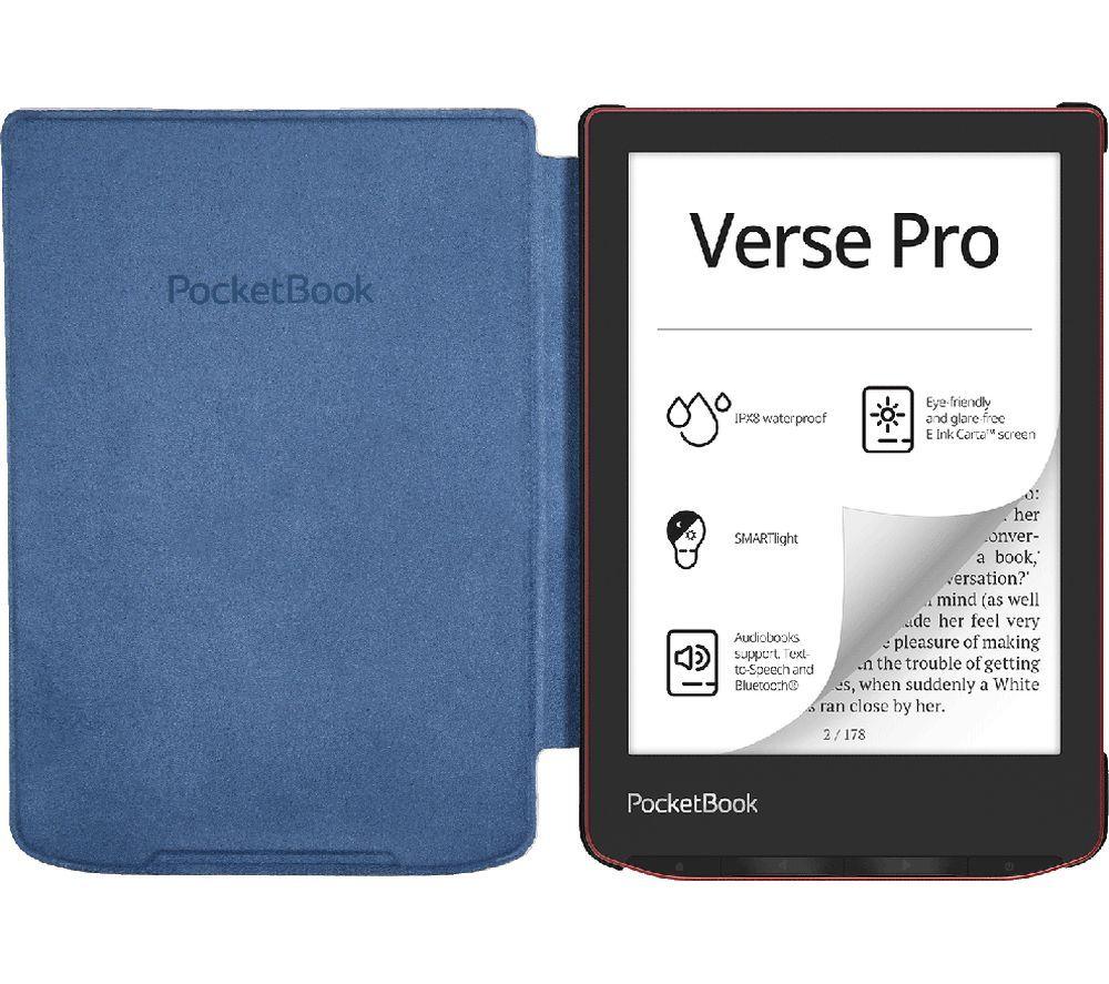 POCKETBOOK Shell 6" Verse Pro E-book Folio Case - White & Blue image number 4 of 4