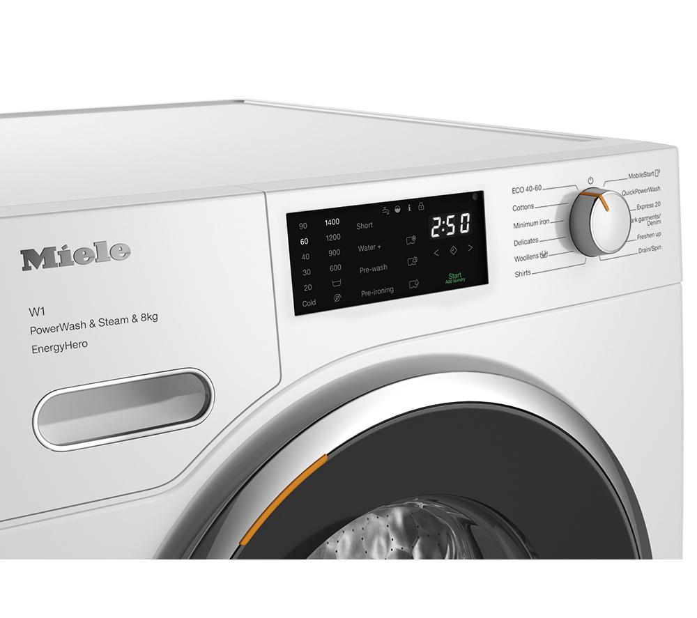 MIELE WWE380 WCS PWash&Steam WiFi-enabled 8 kg 1400 Spin Washing Machine - Lotus White image number 5 of 21