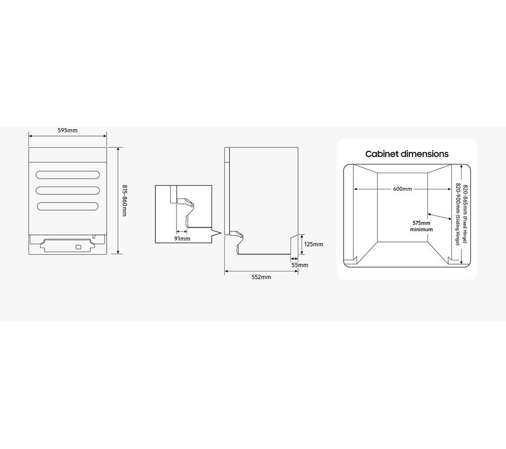 SAMSUNG Series 6 DW60DG790I00U4 Full-size Fully Integrated WiFi-enabled Dishwasher image number 11 of 11