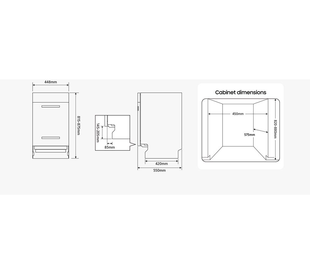 SAMSUNG Series 5 DW50DG430B00EU Slimline Fully Integrated Dishwasher image number 10 of 10