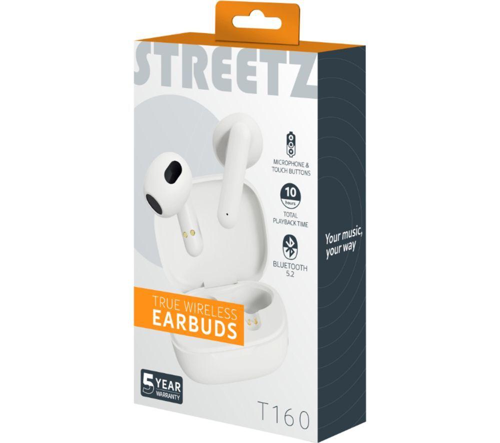 STREETZ T160 Wireless Bluetooth Earbuds - White image number 6 of 6