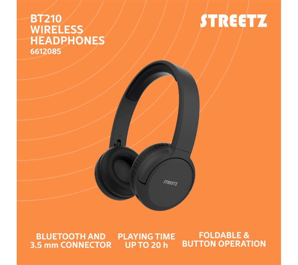 STREETZ BT210 Wireless Bluetooth Headphones - Black image number 7 of 8