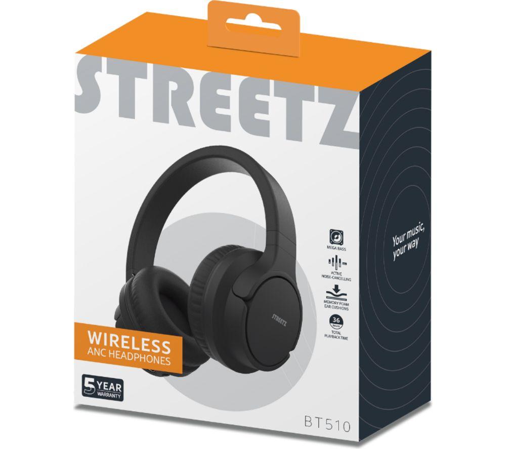 STREETZ BT510 Wireless Bluetooth Noise-Cancelling Headphones - Black image number 6 of 6