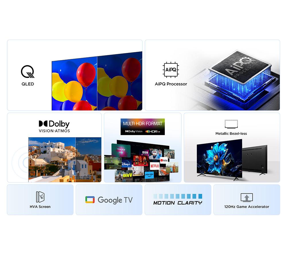 TCL 55P7K 55" Smart 4K Ultra HD HDR QLED TV image number 4 of 12