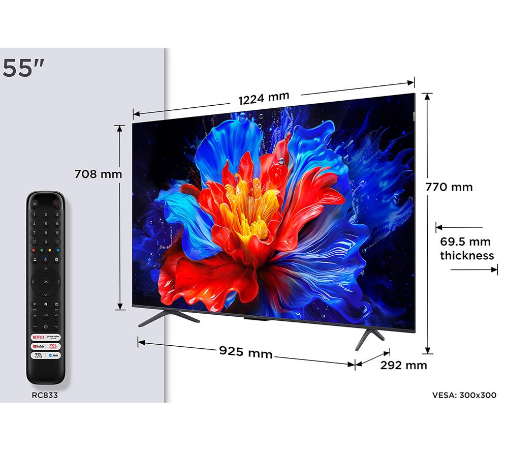 TCL 55P8K 55" Smart 4K Ultra HD HDR QLED TV image number 3 of 17