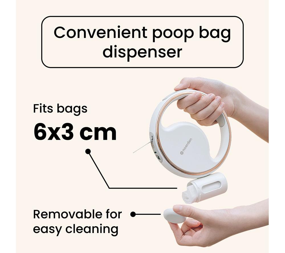 NOERDEN Lumi Retractable Pet Lead - White image number 4 of 7