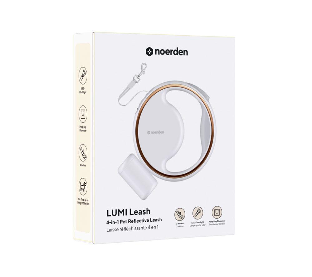 NOERDEN Lumi Retractable Pet Lead - White image number 7 of 7