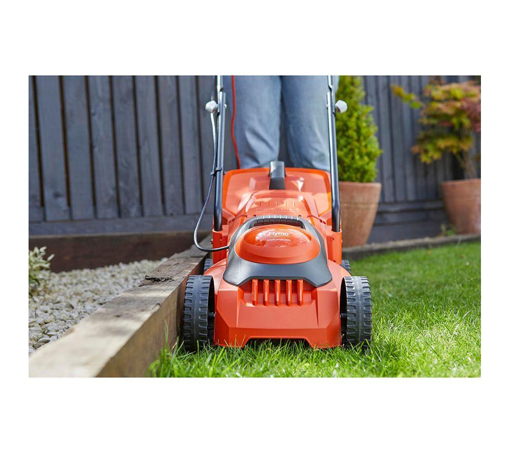 FLYMO SimpliCompact 300 Lawnmower & Mini Trim Grass Trimmer - Orange & Black image number 5 of 9