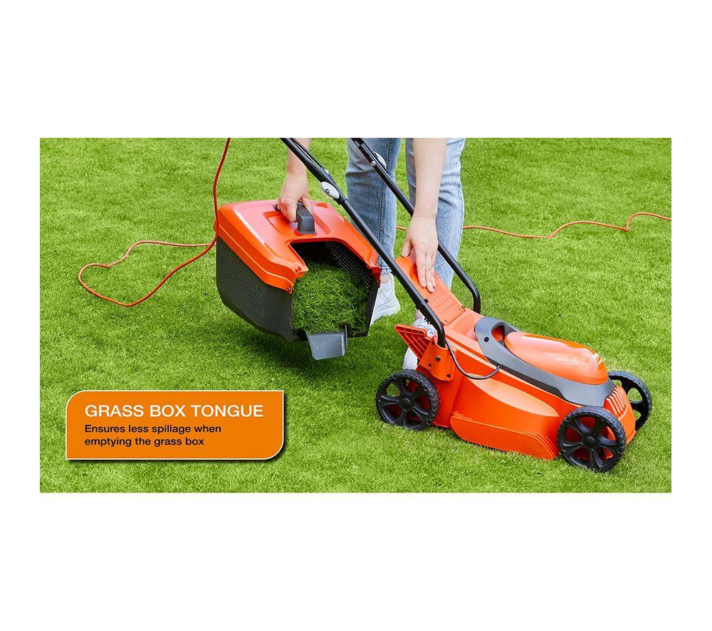 FLYMO SimpliCompact 300 Lawnmower & Mini Trim Grass Trimmer - Orange & Black image number 7 of 9