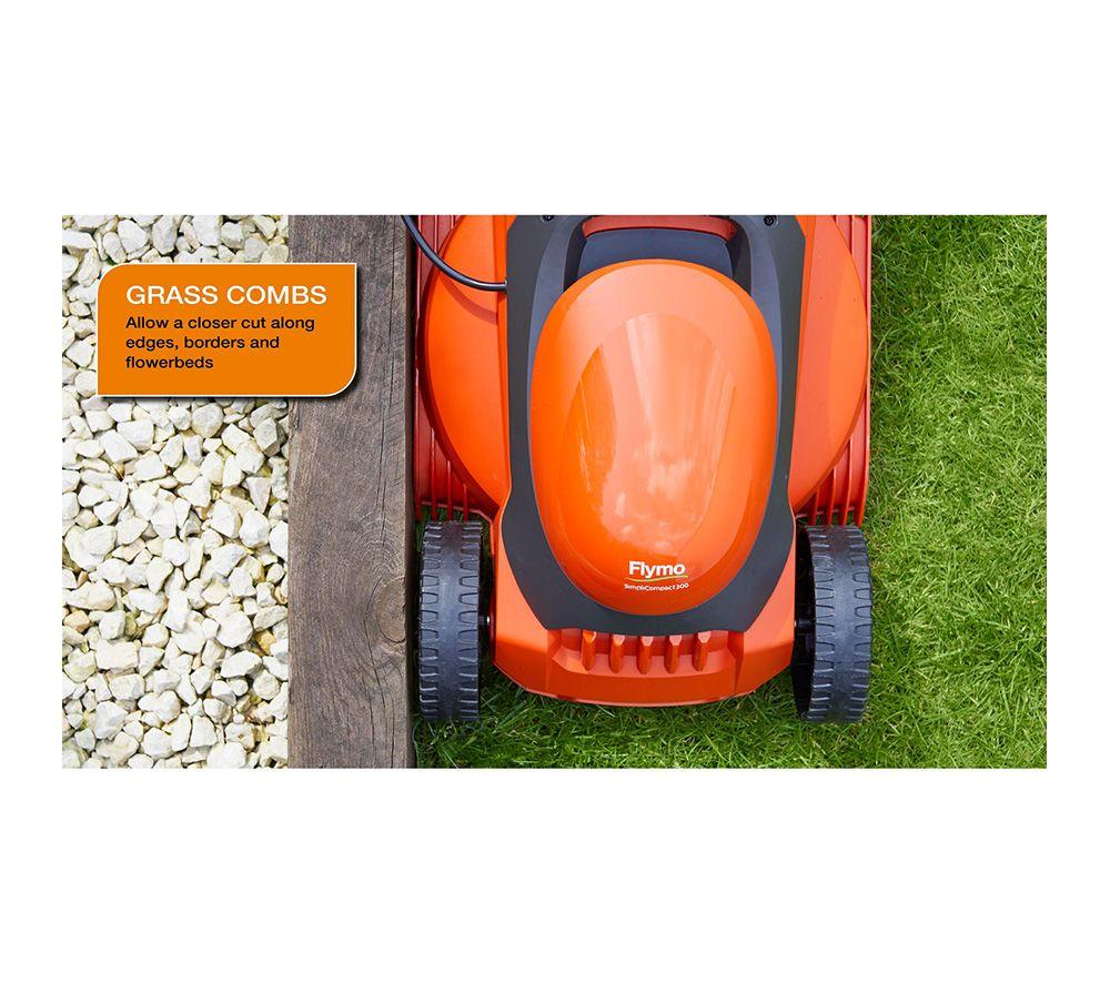 FLYMO SimpliCompact 300 Lawnmower & Mini Trim Grass Trimmer - Orange & Black image number 8 of 9