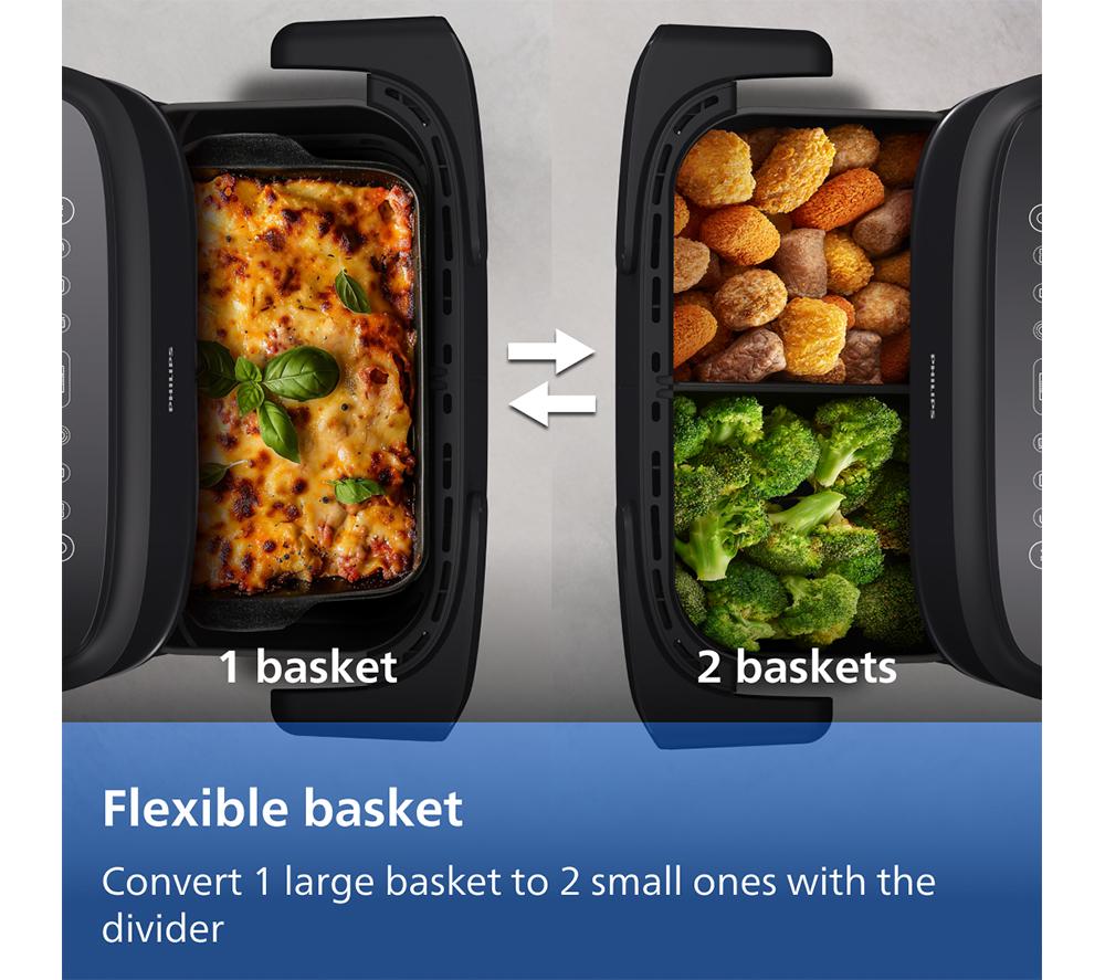 PHILIPS 1000 Series NA150/09 7.1L FlexDrawer Dual Basket Air Fryer - Black image number 3 of 12