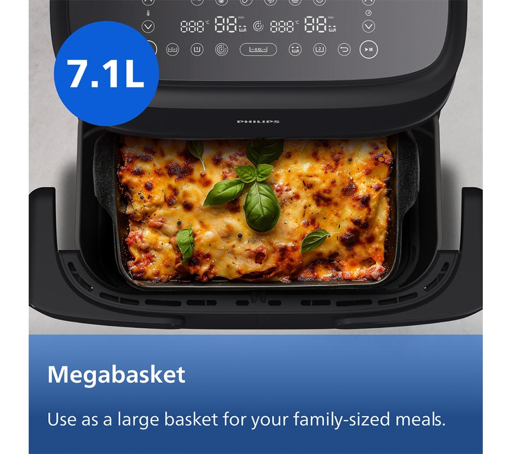 PHILIPS 1000 Series NA150/09 7.1L FlexDrawer Dual Basket Air Fryer - Black image number 4 of 12
