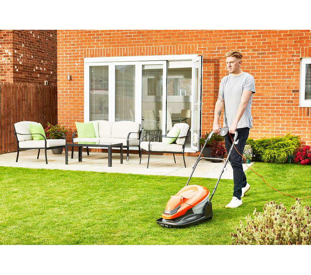 FLYMO EasiGlide 330 Corded Lawn Mower - Orange & Grey image number 7 of 14