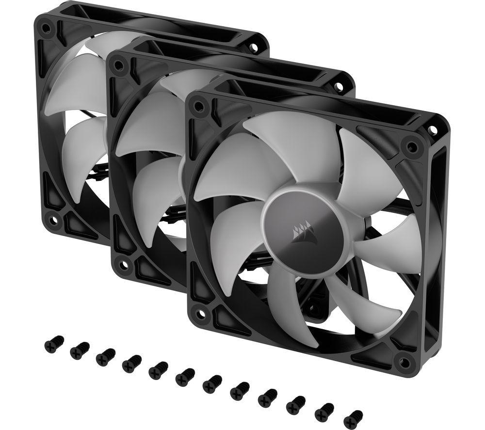 CORSAIR RS120 ARGB 120 mm PWM Case Fan - Triple Pack, Black image number 2 of 4