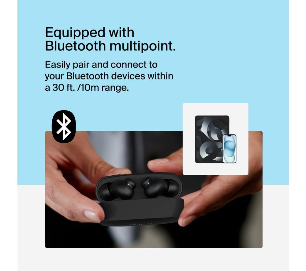 BELKIN SoundForm Rhythm True Wireless Bluetooth Earbuds - Black image number 9 of 9